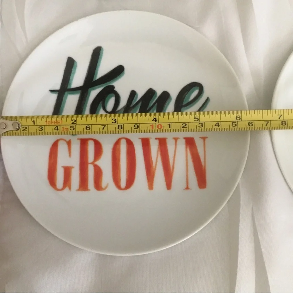 Paper Source Farmhouse Side Appetizer Plates Typography Fall Farmers Market 2014